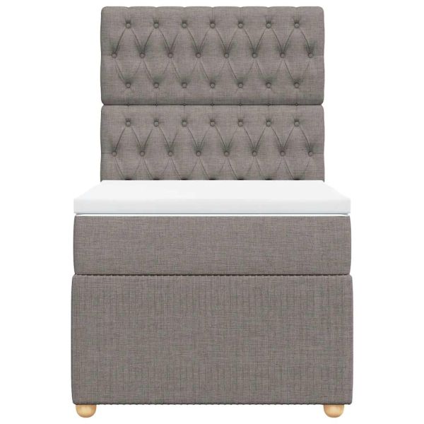 Боксспринг легло с матрак, таупе, 100x200 см, плат