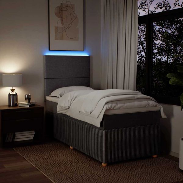 Боксспринг легло с матрак, таупе, 100x200 см, плат