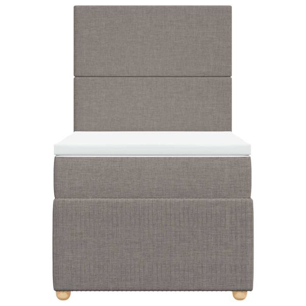 Боксспринг легло с матрак, таупе, 100x200 см, плат