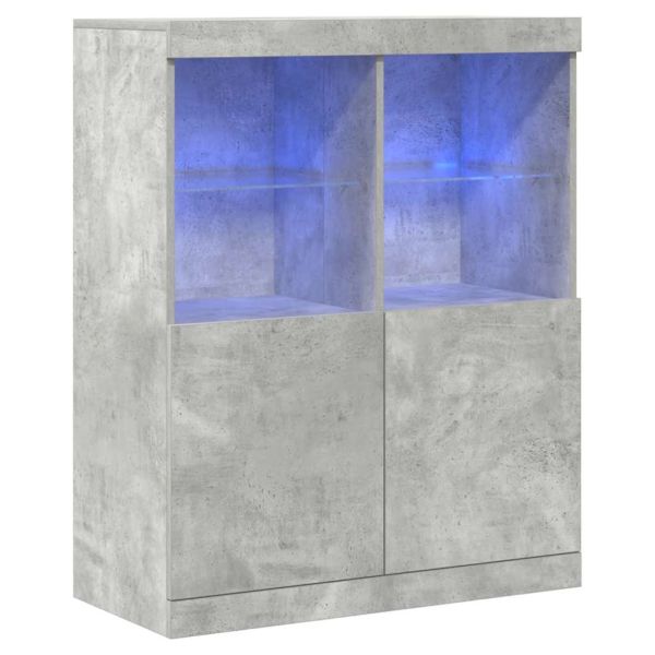 Сайдборд, бетонно сив, 81x37x100 см, инженерно дърво