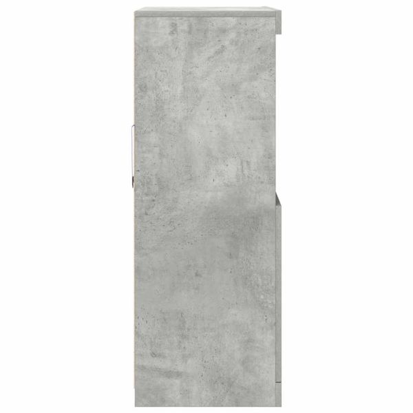 Сайдборд, бетонно сив, 81x37x100 см, инженерно дърво