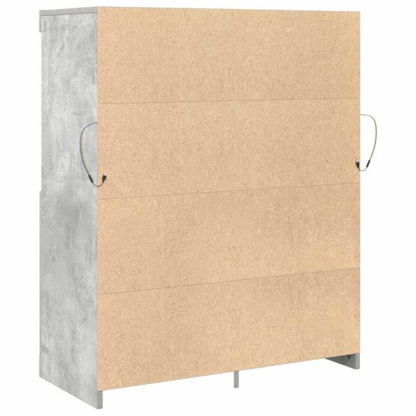 Сайдборд, бетонно сив, 81x37x100 см, инженерно дърво