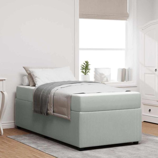 Рамка за легло с матрак Светлосиво 80 x 200 cm текстил