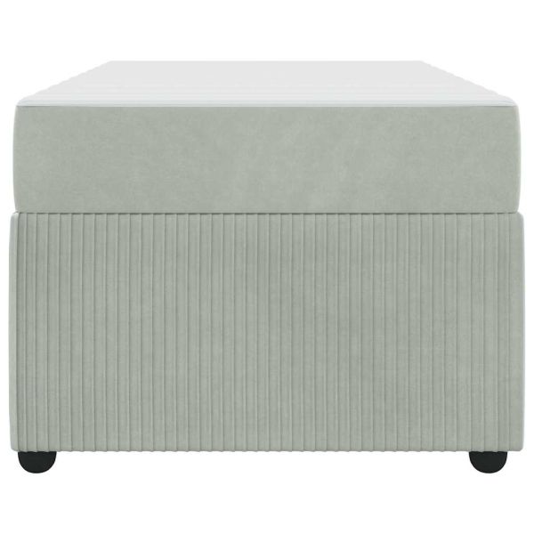 Рамка за легло с матрак Светлосиво 80 x 200 cm текстил