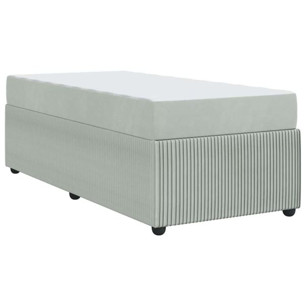 Рамка за легло с матрак Светлосиво 80 x 200 cm текстил