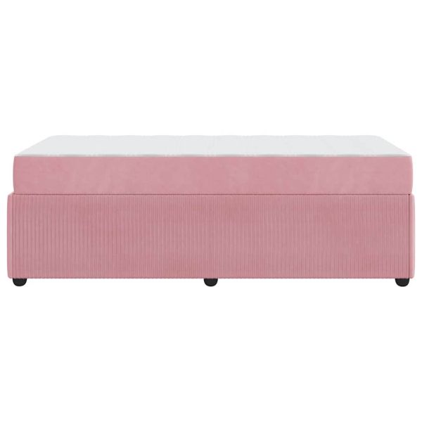 Рамка за легло с матрак Розово 90 x 200 cm текстил