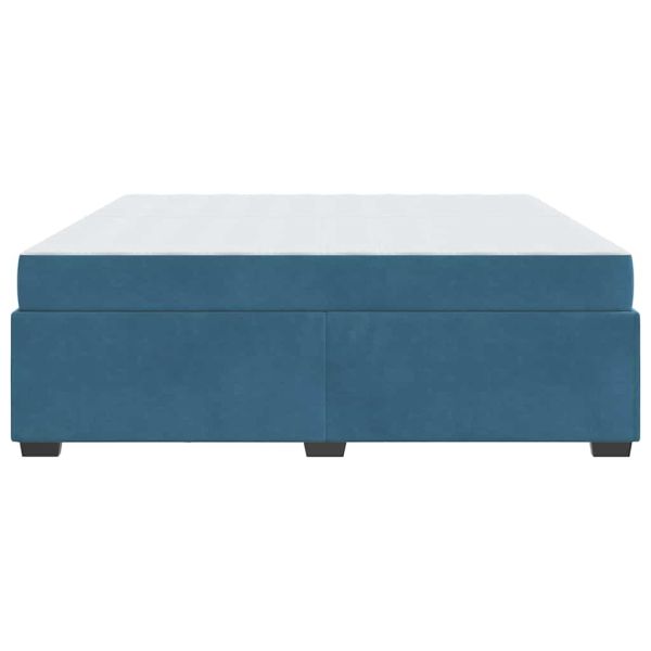 Рамка за легло с матрак Тъмен син 200 x 200 cm текстил