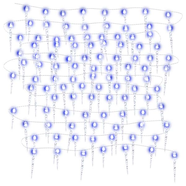 Коледни лампи ледени висулки 200 LED сини 20 м акрил PVC