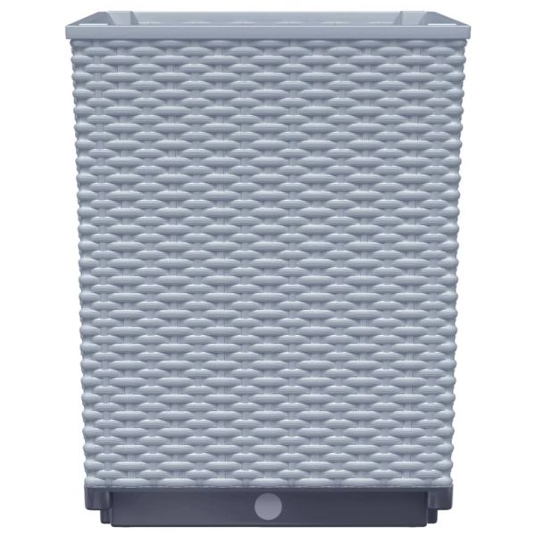 Кашпи, 4 бр, Светлосив, 30x30x37 см, полипропилен