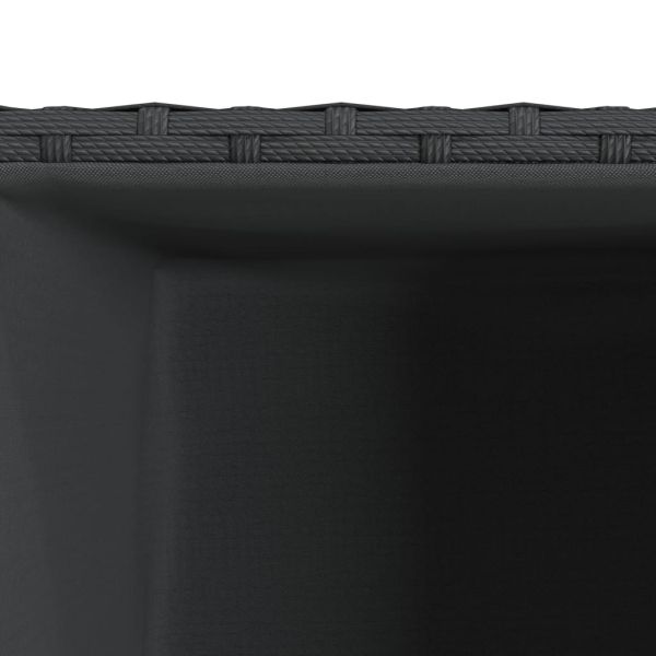 Градински плантер, черен, 40x40x80 см, полиратан