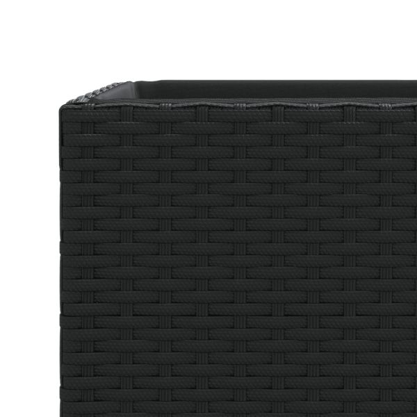 Градински плантер, черен, 40x40x80 см, полиратан