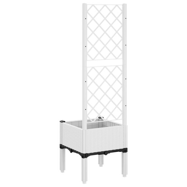 Градински сандък с пергола, бял, 40x40x142 см, PP