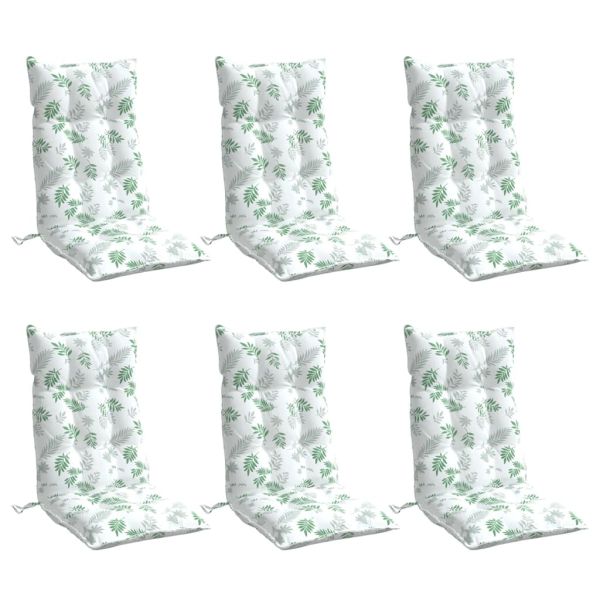 Възглавници за столове с облегалка 6 бр на листа Оксфорд плат