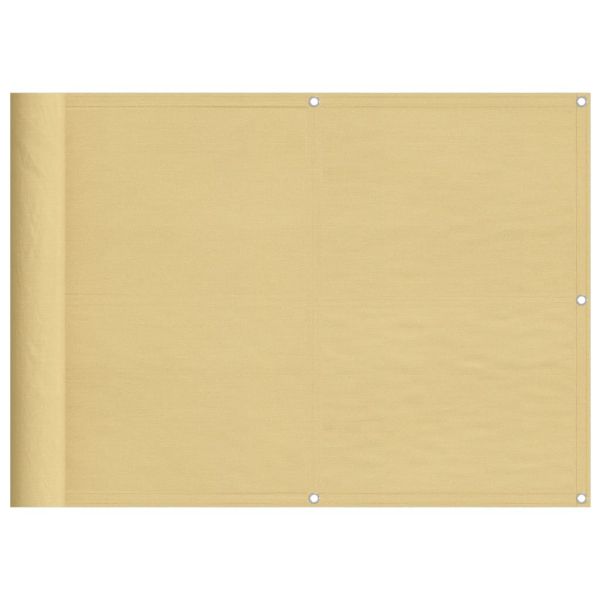 Балконски параван пясъчен 75x800 см 100% полиестер оксфорд