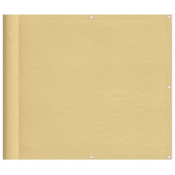 Балконски параван пясъчен 90x800 см 100% полиестер оксфорд