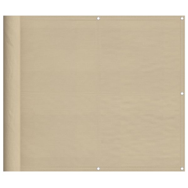 Балконски параван бежов 90x800 см 100% полиестер оксфорд