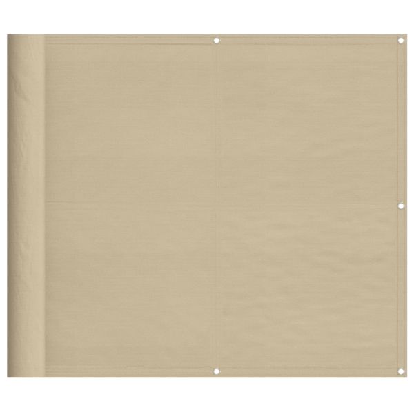 Балконски параван бежов 90x1000 см 100% полиестер оксфорд