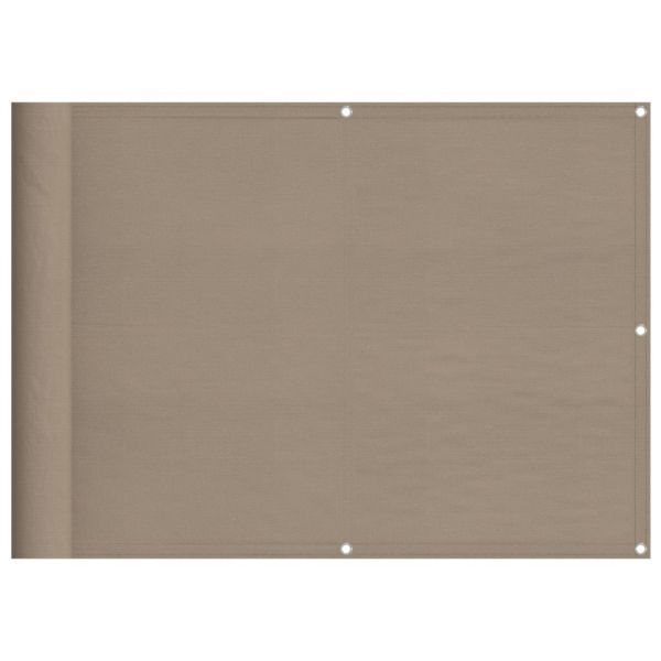 Балконски параван таупе 75x1000 см 100% полиестер оксфорд