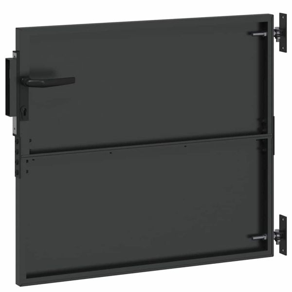 Градинска врата Черно 85 x 100 cm Прахово покритие стомана