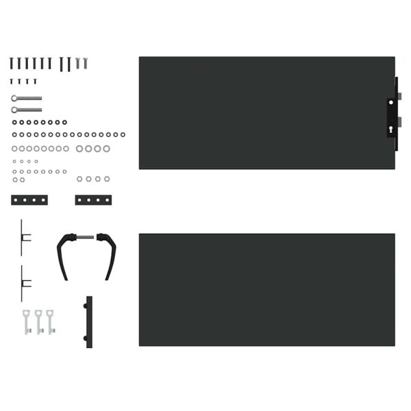 Градинска врата Черно 85 x 100 cm Прахово покритие стомана
