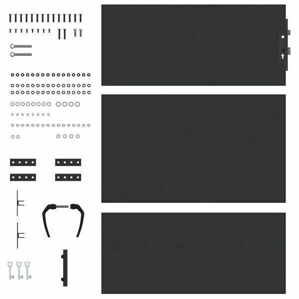 Градинска врата Черно 85 x 125 cm Прахово покритие стомана