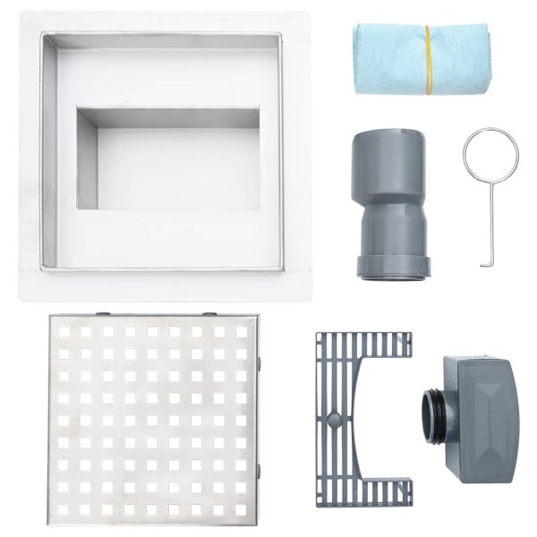 Дренаж за душ с точки Сребрист 20 x 20 cm