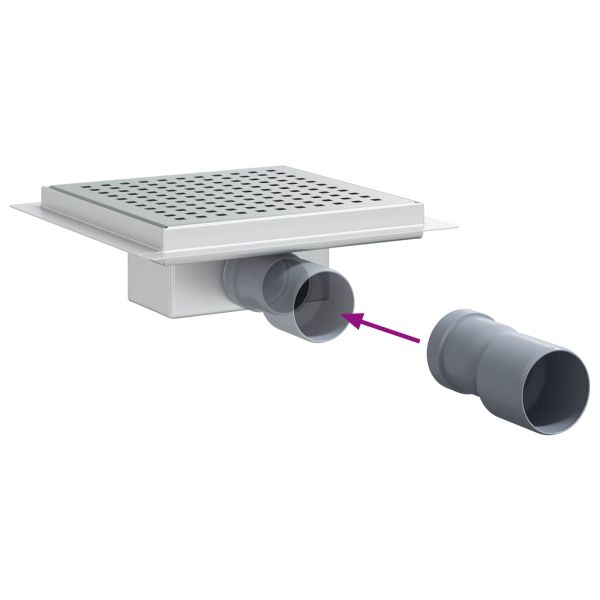 Дренаж за душ с точки Сребрист 20 x 20 cm