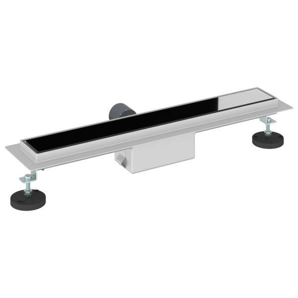 Душов дренаж с стъклено покритие Черно 50 cm