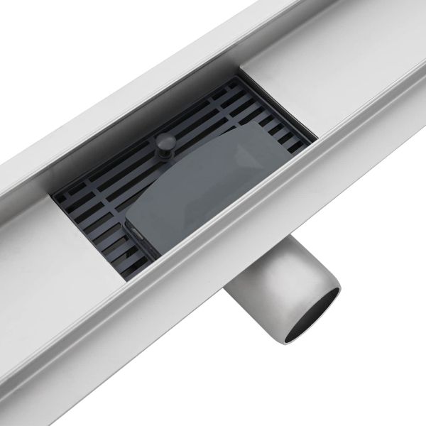 Душов дренаж с стъклено покритие Черно 50 cm