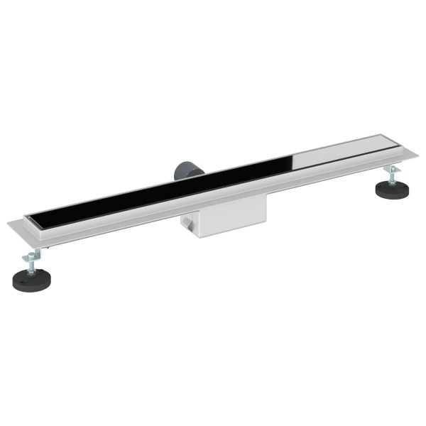 Душов дренаж с стъклено покритие Черно 70 cm