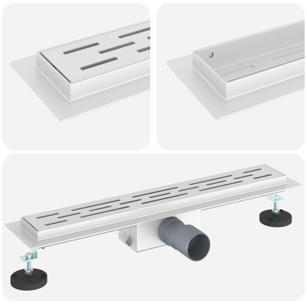 Душов дренаж с линия на дизайна Сребрист 50 cm