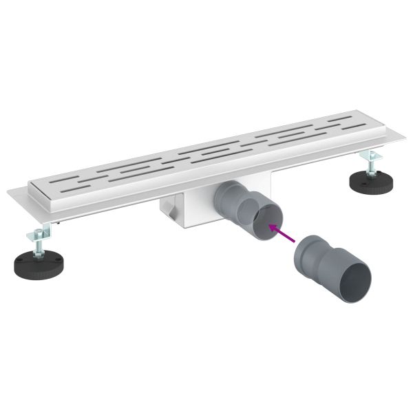 Душов дренаж с линия на дизайна Сребрист 50 cm