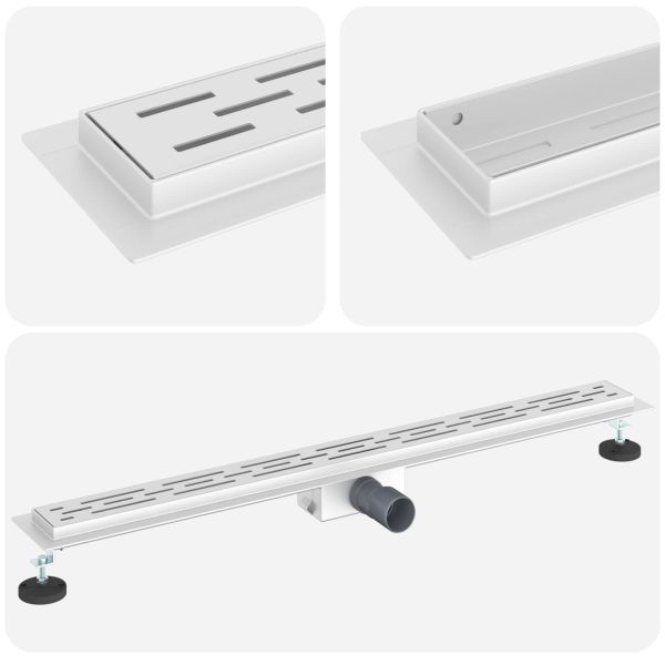 Душов дренаж с линия на дизайна Сребрист 90 cm