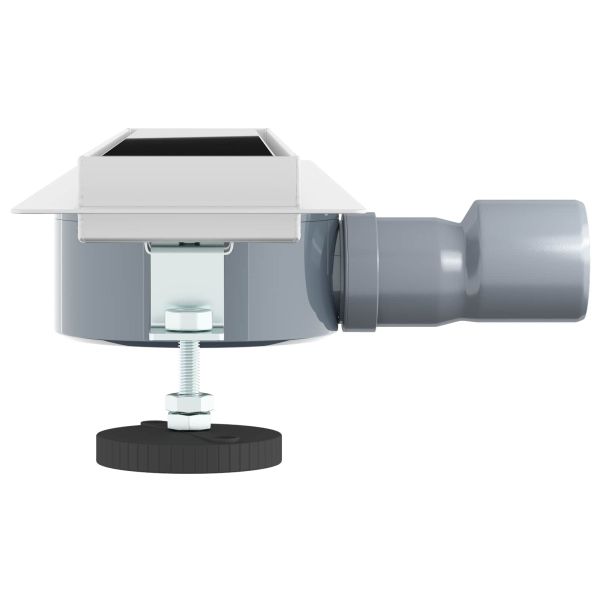 Душов дренаж с стъклен капак и 360° сифона Черно 50 cm