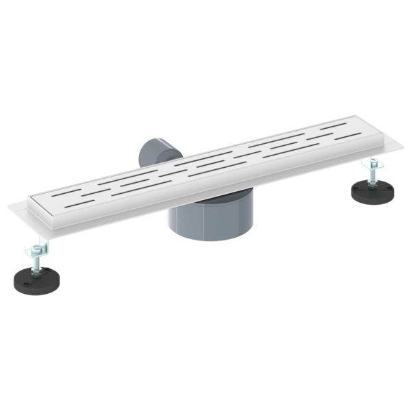 Душов дренаж с стъклен капак и 360° сифона Сребрист 50 cm