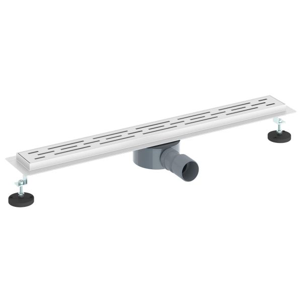 Душов дренаж с стъклен капак и 360° сифона Сребрист 70 cm