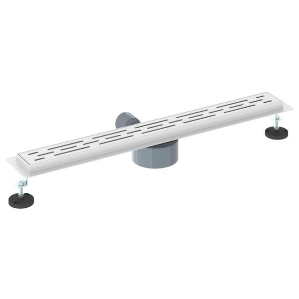 Душов дренаж с стъклен капак и 360° сифона Сребрист 70 cm