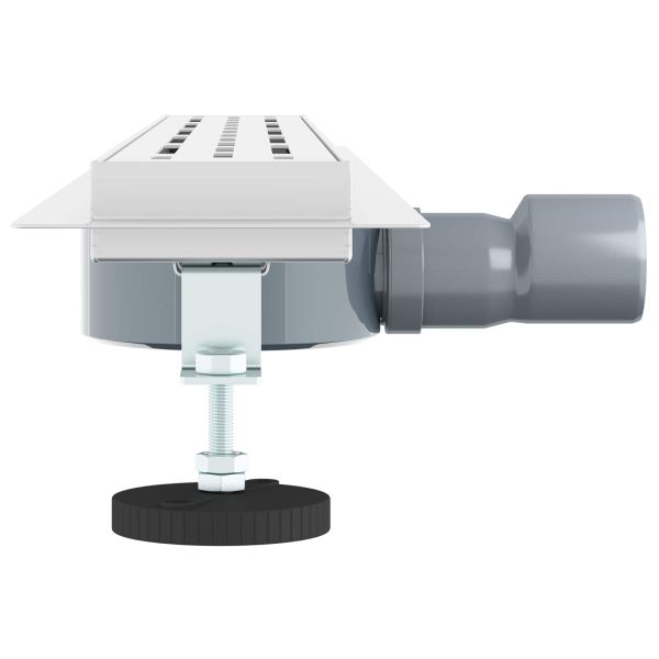 Душов дренаж с стъклен капак и 360° сифона Сребрист 70 cm