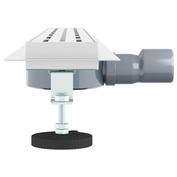 Душов дренаж с стъклен капак и 360° сифона Сребрист 80 cm