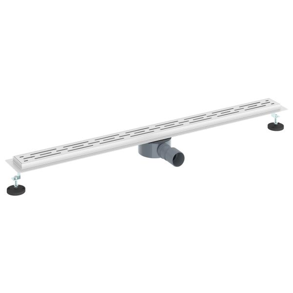 Душов дренаж с стъклен капак и 360° сифона Сребрист 100 cm