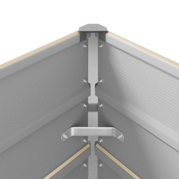 Кашпа Слонова кост 195 x 100 x 45 см Галванизирана стомана