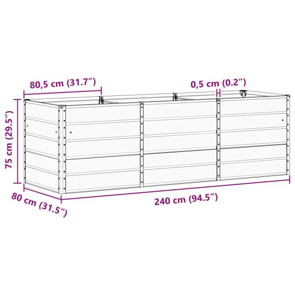 Кашпа Антрацит 240 x 80 x 75 см Стомана