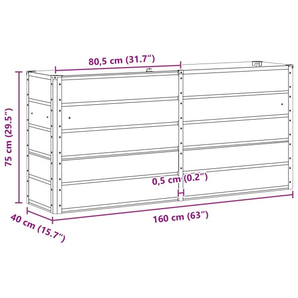 Кашпа Зелен 160 x 40 x 75 см Стомана