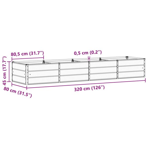 Кашпа Зелен 320 x 80 x 45 cm Стомана