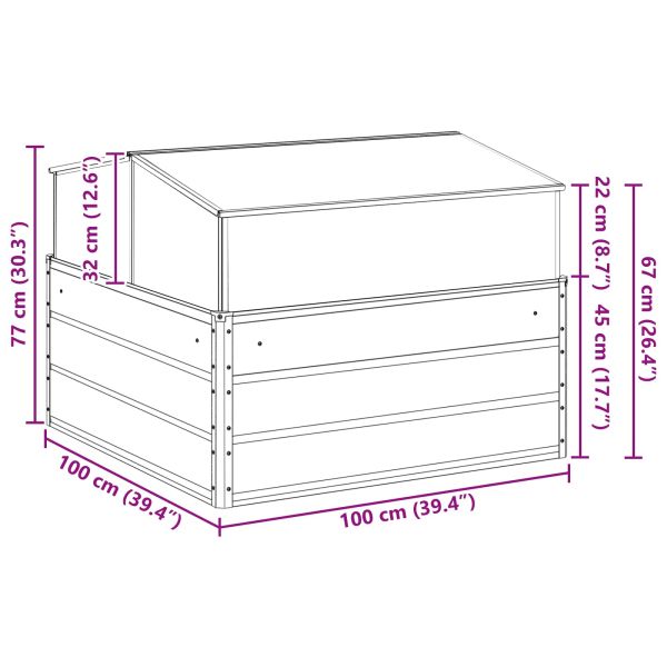 Кашпа Пастелно зелено 100 x 100 x 77 cm Галванизирана стомана