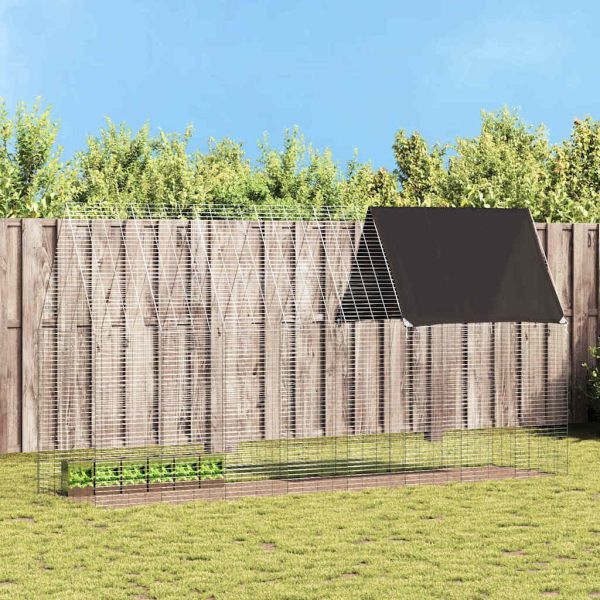 Клетка за заек Сребрист 400 x 100 x 210 см