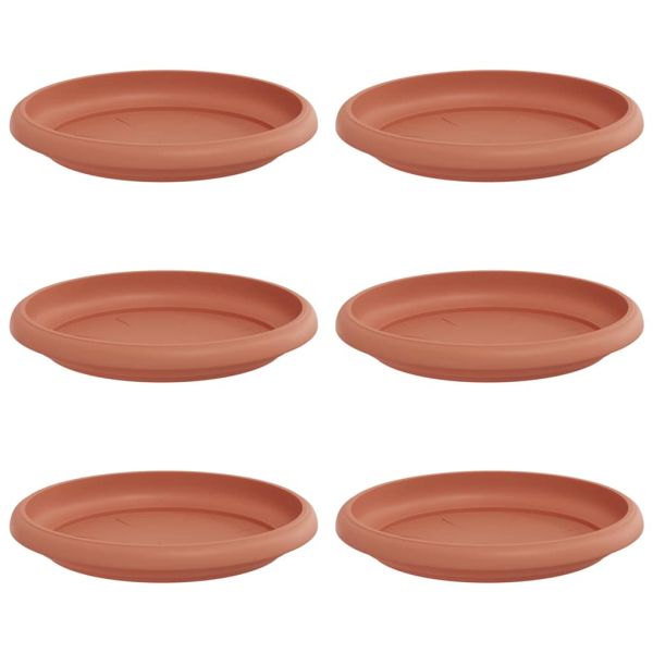 Кръгъл поднос за цветя 6 pcs Червено тухла Ø 14 x 2 см