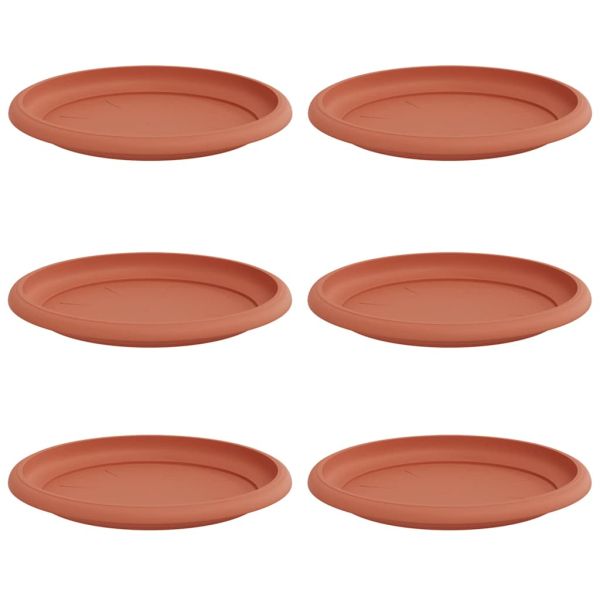 Кръгъл поднос за цветя 6 pcs Червено тухла Ø 14 x 2 см
