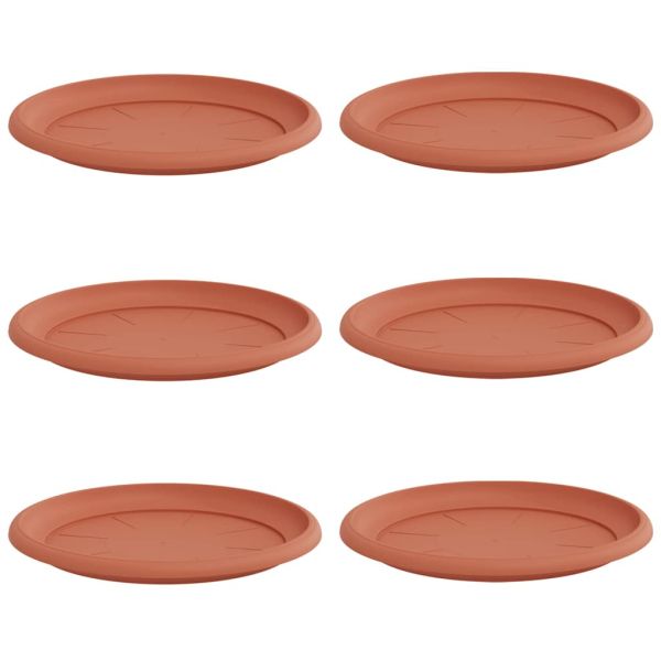 Кръгъл поднос за цветя 6 pcs Червено тухла Ø 14 x 2 см
