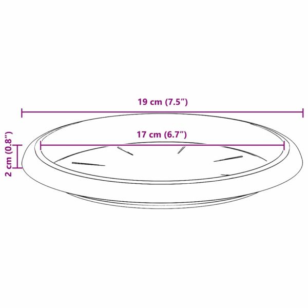 Кръгъл поднос за цветя 6 pcs Черно Ø 14 x 2 см Пластмаса
